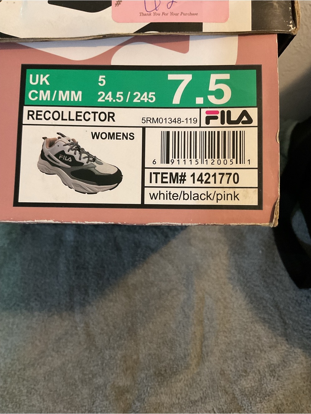 Fila Kids White Black Pink Chunky Sneakers - Picture 4 of 4